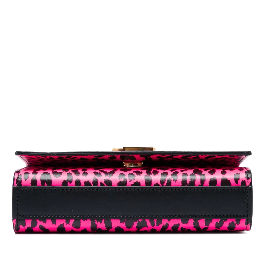 Saint Laurent Small Calfskin Leopard Print Monogram Kate Crossbody Pink Leather Very good - Inside View