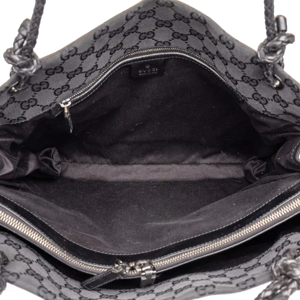 Gucci GG Canvas Tote Black Canvas Good - Model View