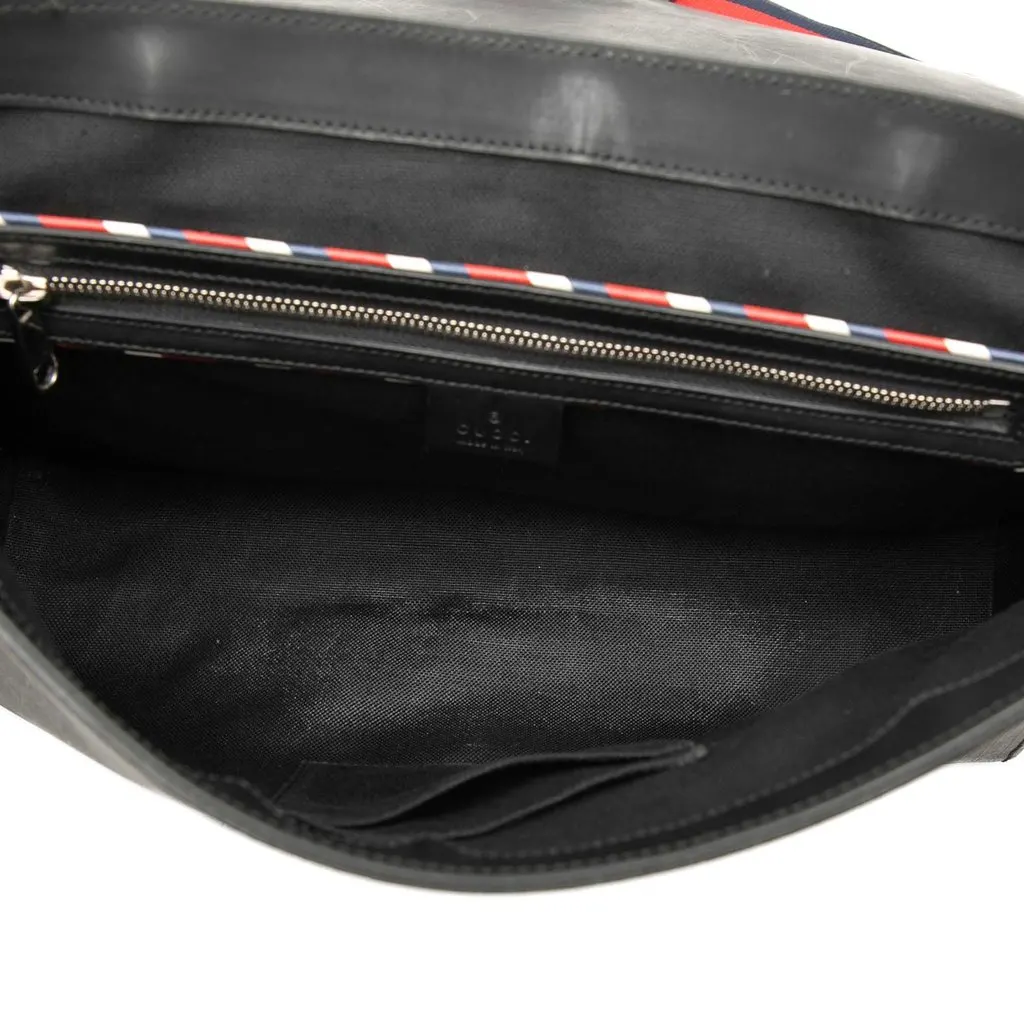 Gucci GG Supreme Web Night Courrier Crossbody Black Very good - Model View