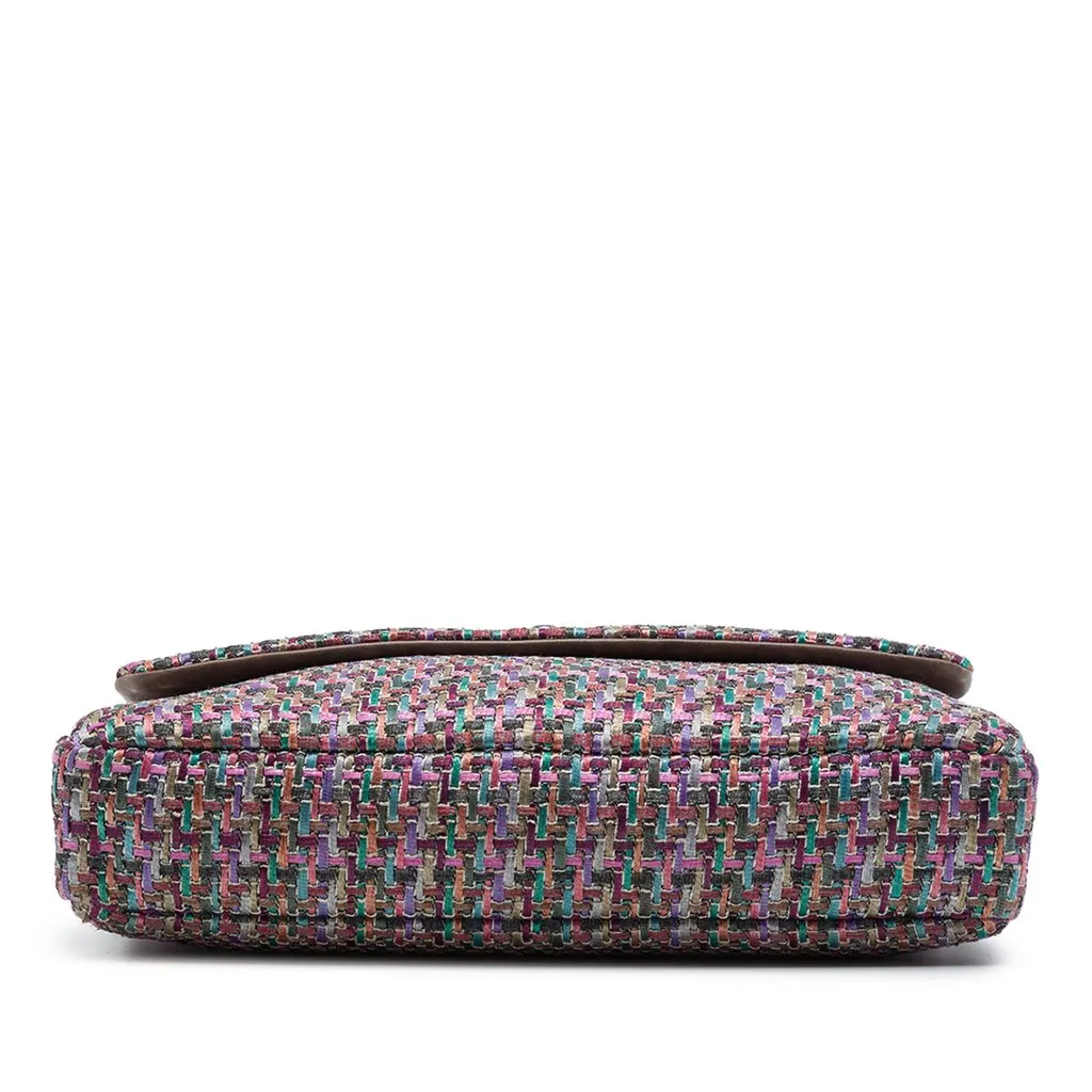 Chanel CC Multicolor Tweed Flap Purple Tweed Very good - Inside View