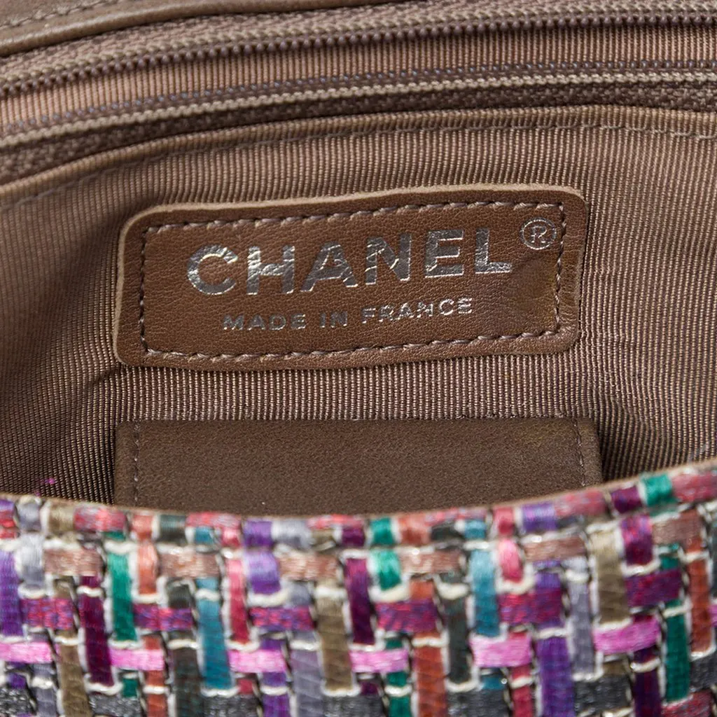 Chanel CC Multicolor Tweed Flap Purple Tweed Very good - Box View