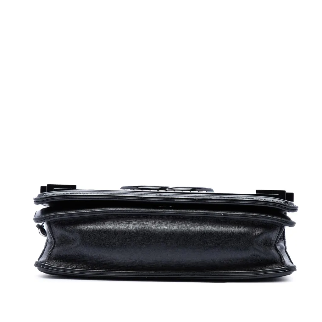 Chanel Patent and Acrylic Crystal Embellished Boy Brick Horizontal Flap Black Leather Very good - Inside View