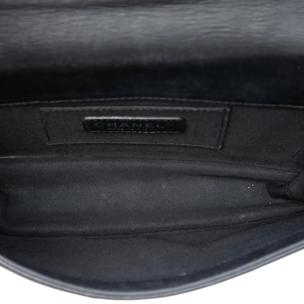 Chanel Patent and Acrylic Crystal Embellished Boy Brick Horizontal Flap Black Leather Very good - Model View