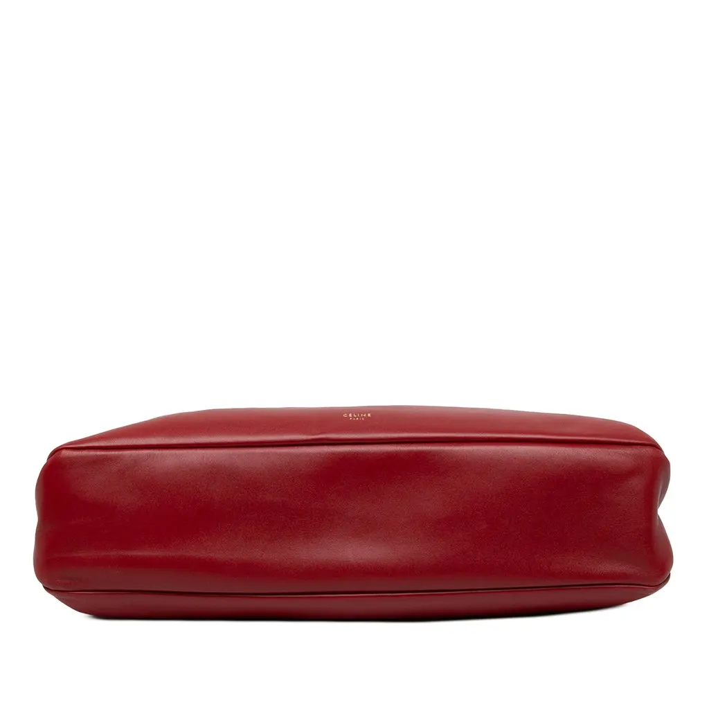 Celine Pleated Calfskin French Lock Clutch Red Leather Good - Inside View