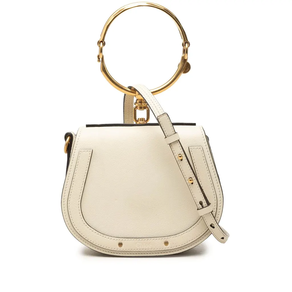 Chloé Small Leather Nile Bracelet Satchel White Leather Good - Front View