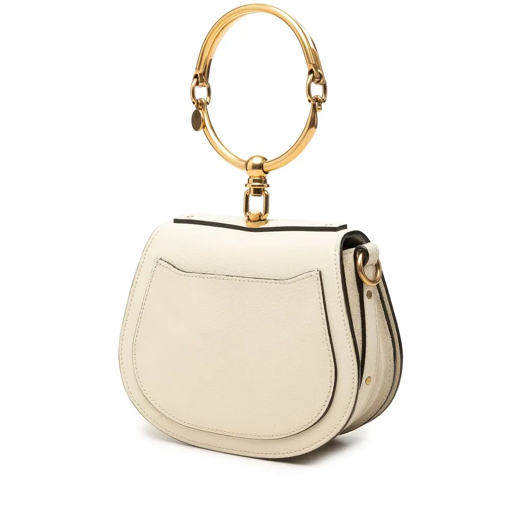 Chloé Small Leather Nile Bracelet Satchel White Leather Good - Back View