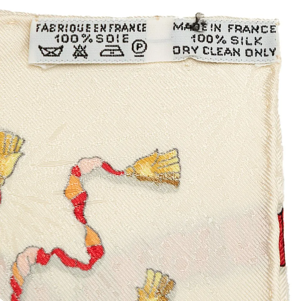 Hermès Les Fetes du Roi Soleil Silk Scarf 90 White Silk Very good - Model View
