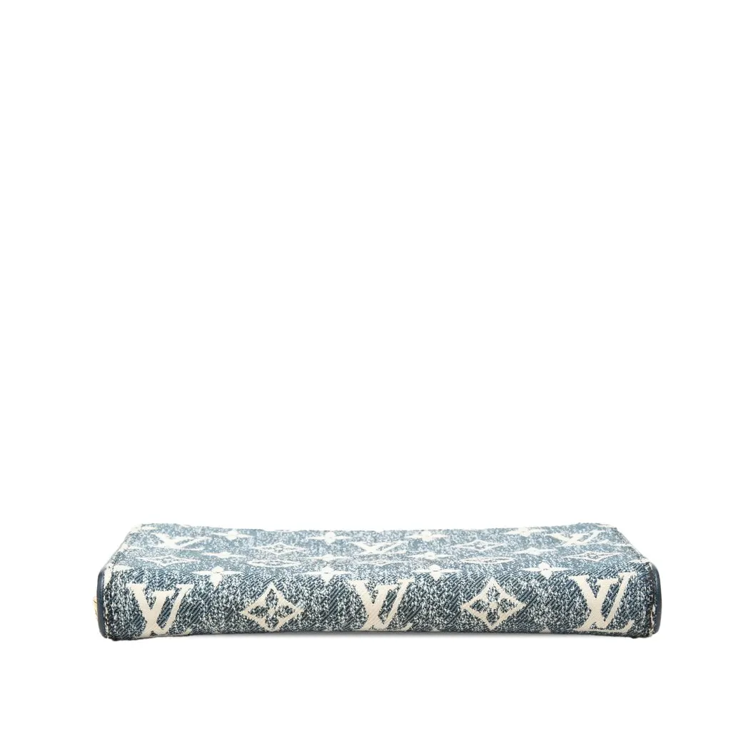 Louis Vuitton Monogram Denim Zippy Long Wallet Blue Denim Good - Inside View