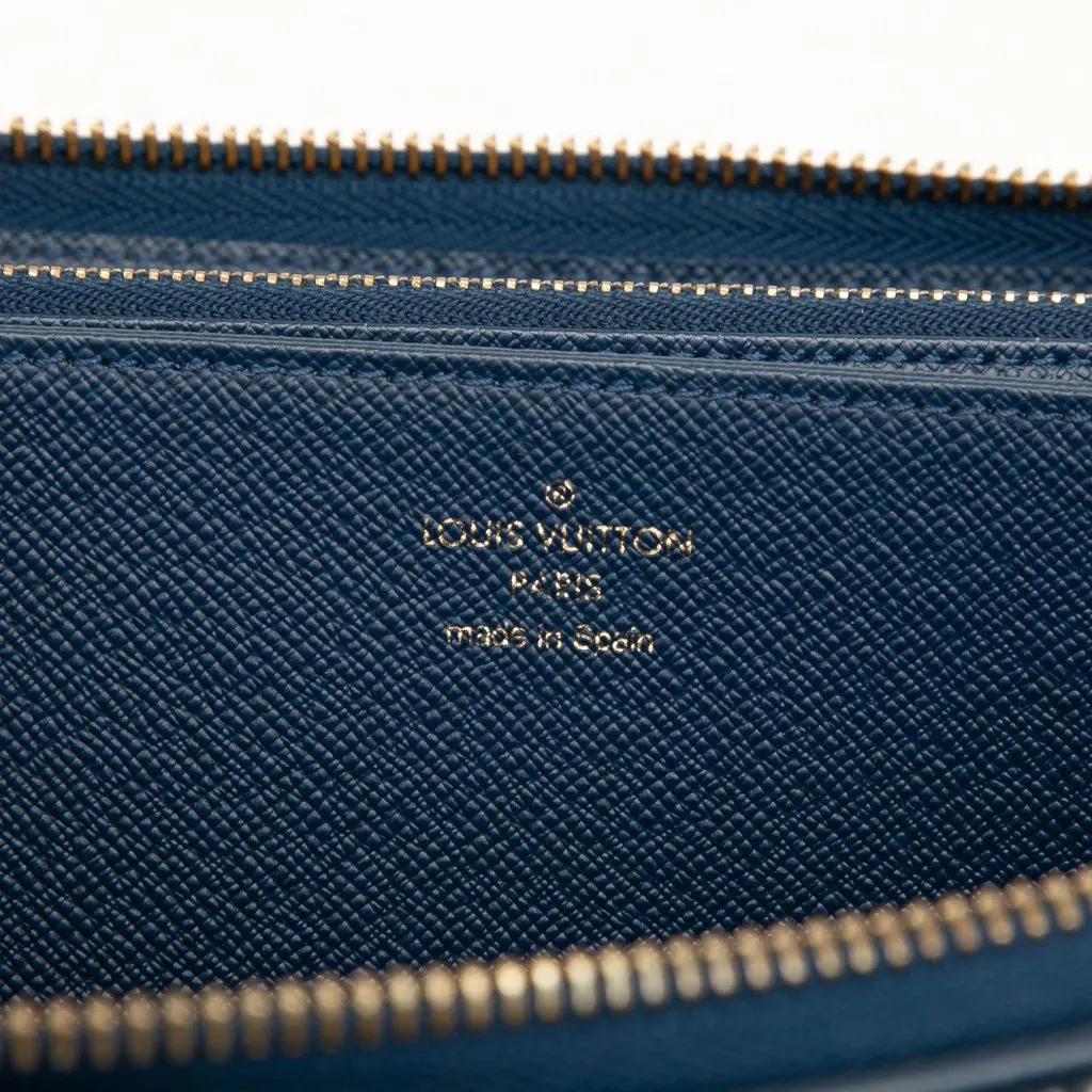 Louis Vuitton Monogram Denim Zippy Long Wallet Blue Denim Good - Box View