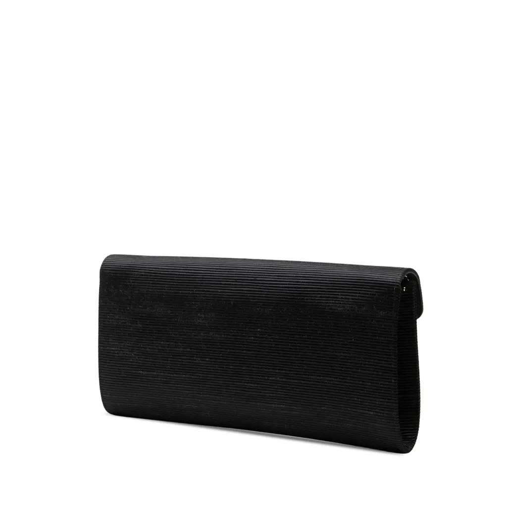 Gucci Ribbed Satin Crystal Dionysus Clutch on Chain Black Satin Very good - Back View
