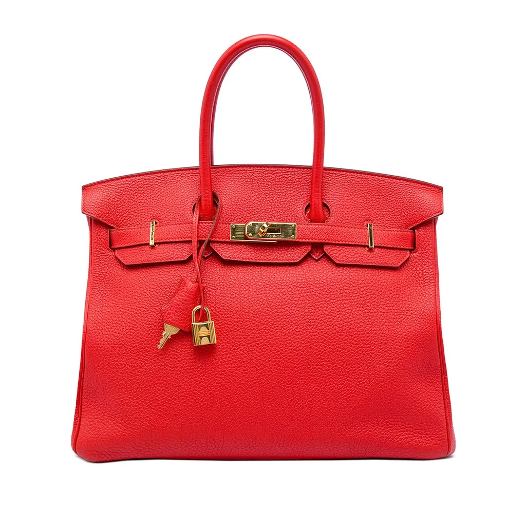 Hermès Togo Birkin Retourne 35 Red Leather Good - Front View