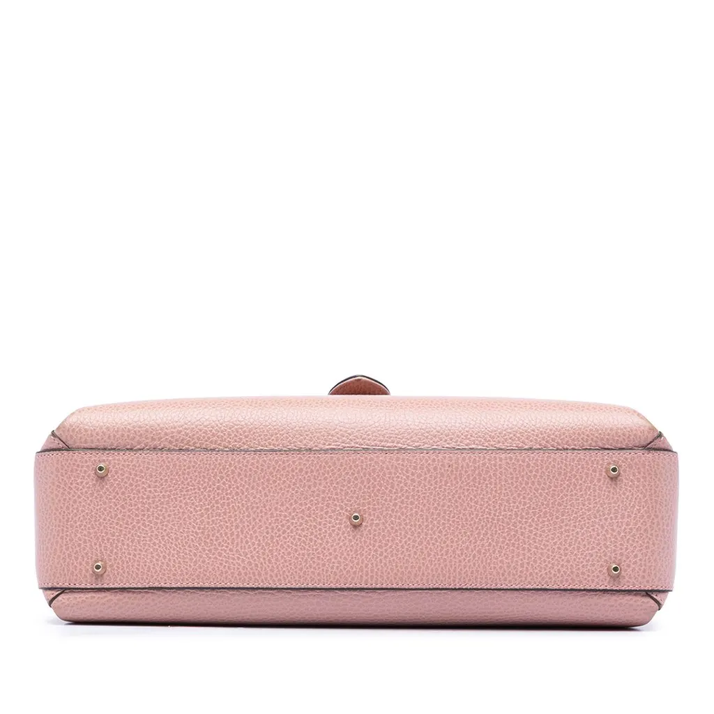 Gucci Medium Dollar Calfskin Interlocking G Satchel Pink Leather Very good - Inside View