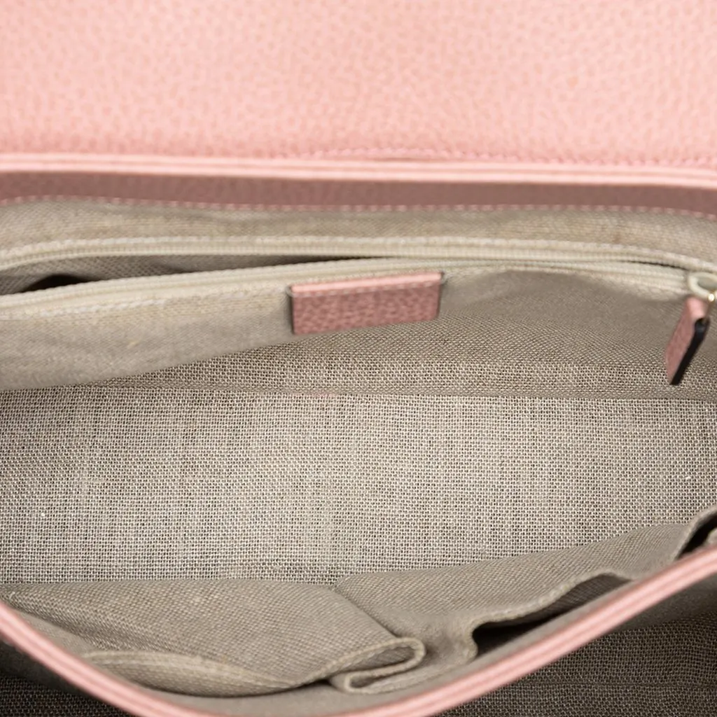 Gucci Medium Dollar Calfskin Interlocking G Satchel Pink Leather Very good - Model View