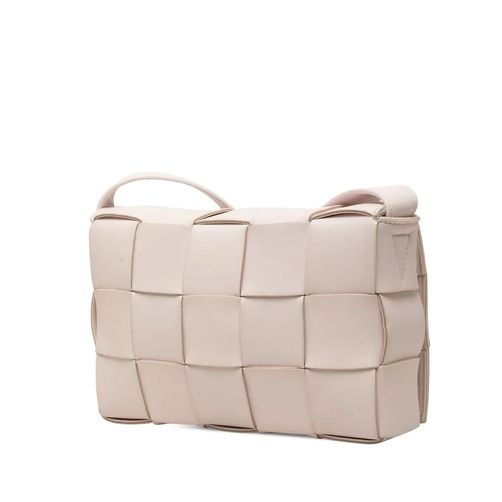 Bottega Veneta Nappa Intrecciato Cassette Crossbody Pink Leather Very good - Back View