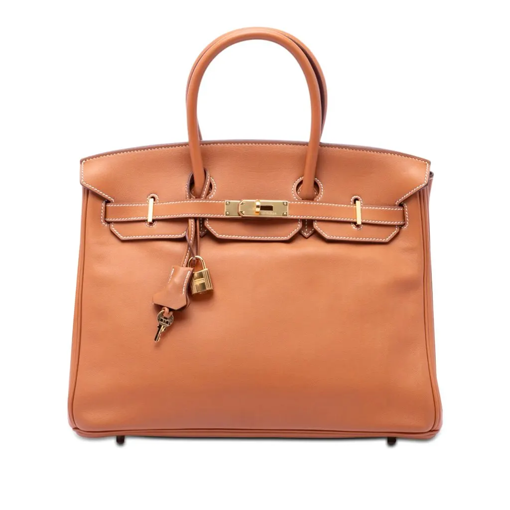 Hermès Courchevel Birkin Retourne 35 Brown Leather Very good - Front View