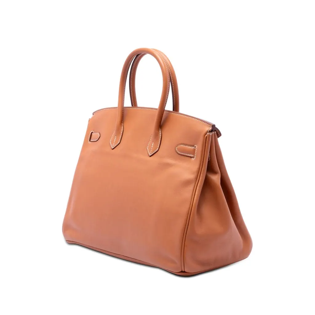 Hermès Courchevel Birkin Retourne 35 Brown Leather Very good - Back View