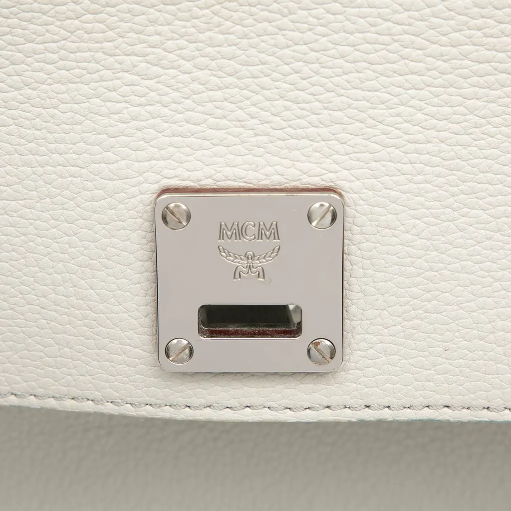 MCM Medium Grained Calfskin Milla Convertible Backpack White Leather Very good - Box View