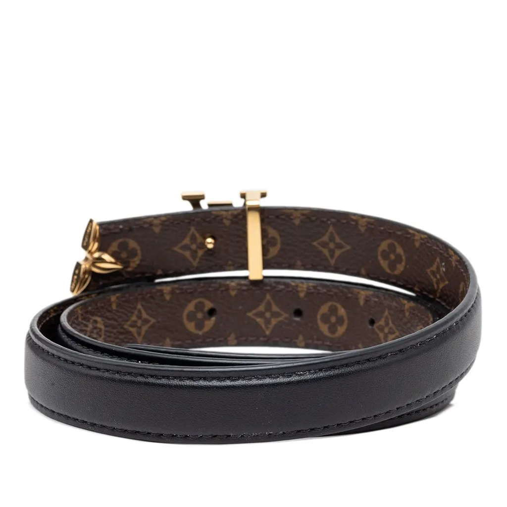 Louis Vuitton Leather and Monogram Pretty LV Reversible Belt Black Leather Very good - Inside View