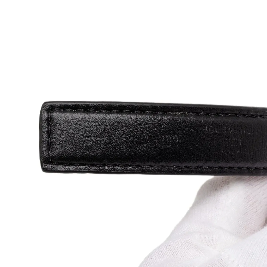 Louis Vuitton Leather and Monogram Pretty LV Reversible Belt Black Leather Very good - Box View
