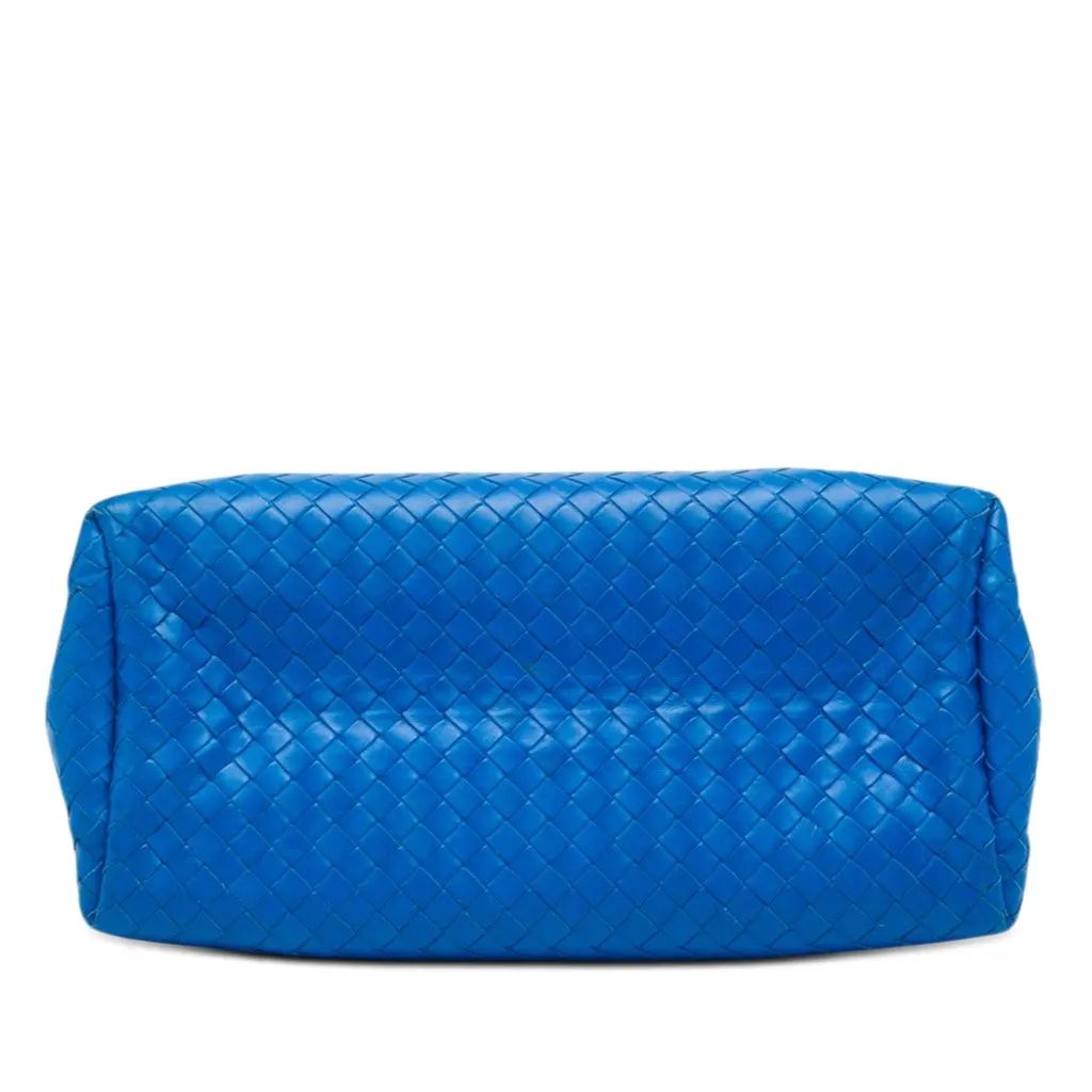 Bottega Veneta Small Nappa Intrecciato Roma Satchel Blue Leather Very good - Inside View