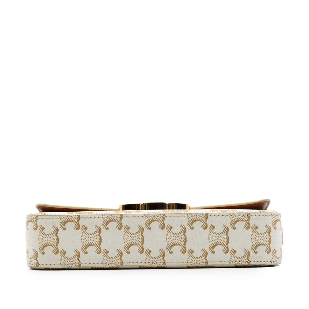 Celine Triomphe Coated Canvas Claude Shoulder Bag White Very good - Inside View