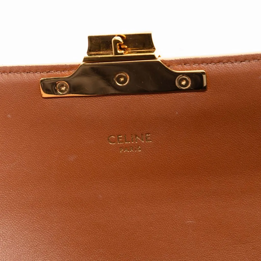 Celine Triomphe Coated Canvas Claude Shoulder Bag White Very good - Box View