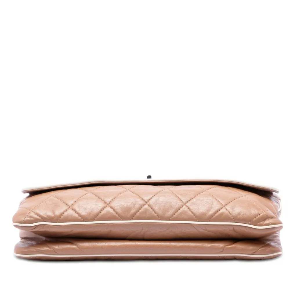 Chanel Quilted Aged Lambskin Reissue 2.55 East West Flap Brown Leather Very good - Inside View