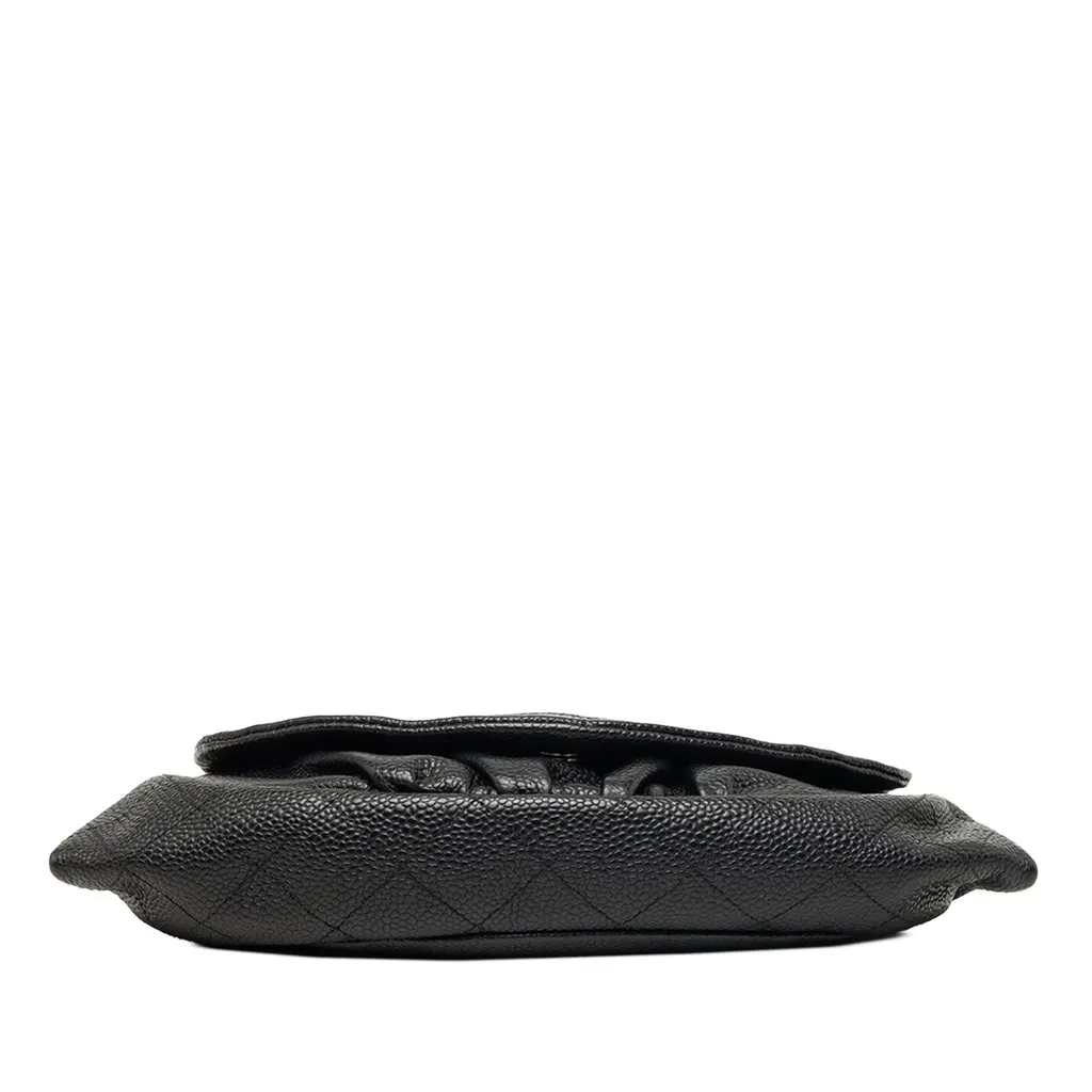 Chanel CC Caviar Half Moon Wallet on Chain Black Leather Very good - Inside View
