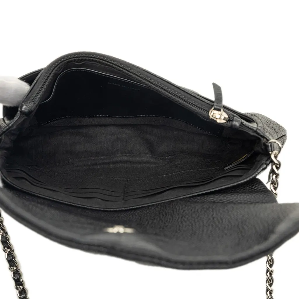 Chanel CC Caviar Half Moon Wallet on Chain Black Leather Very good - Model View