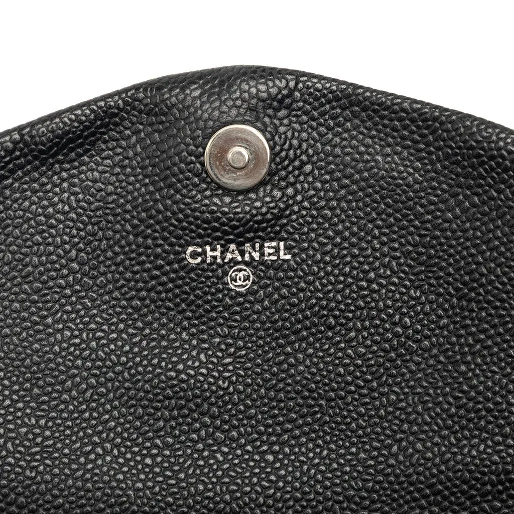 Chanel CC Caviar Half Moon Wallet on Chain Black Leather Very good - Box View