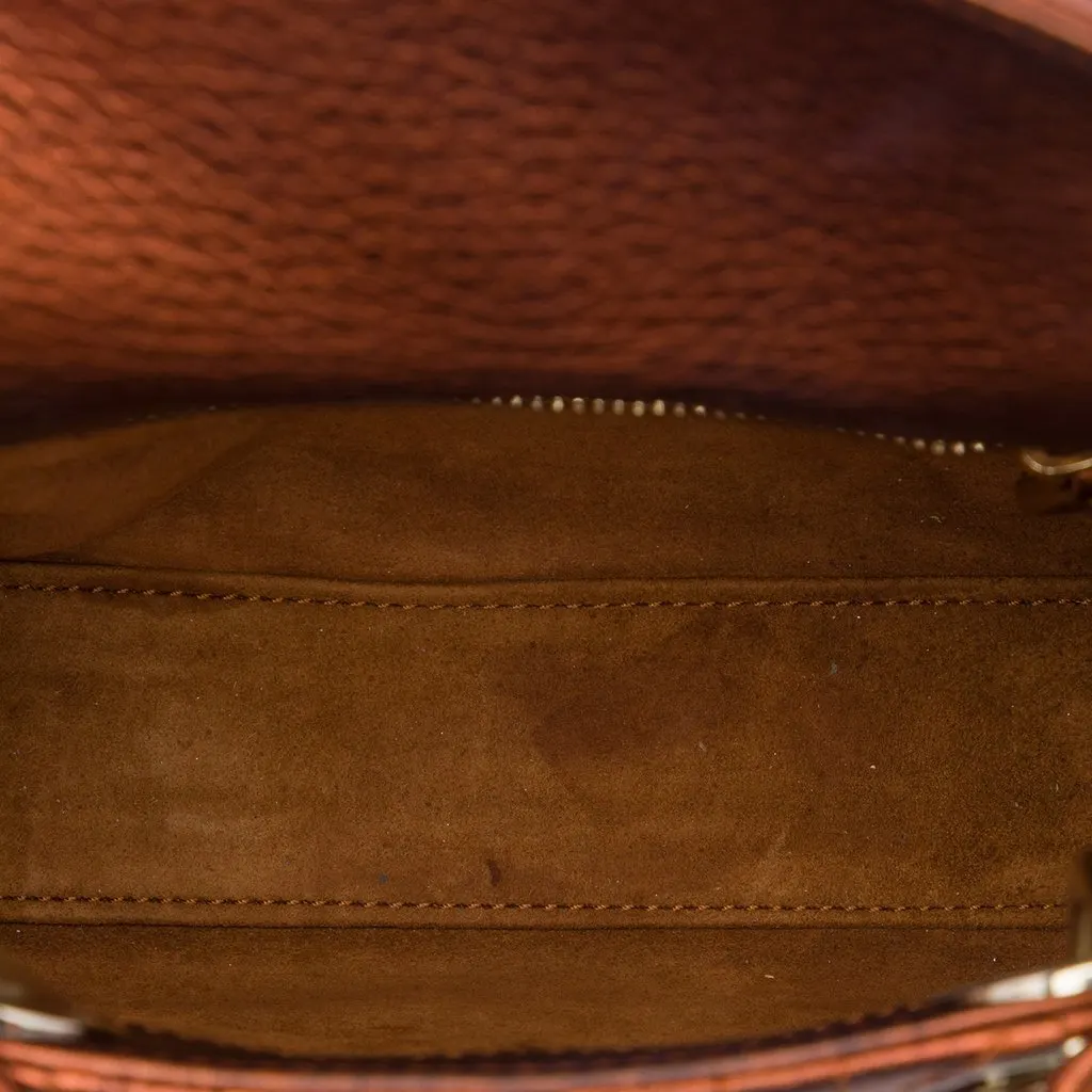 Dior Mini Metallic Calfskin Cannage Lady Dior Brown Leather Very good - Model View