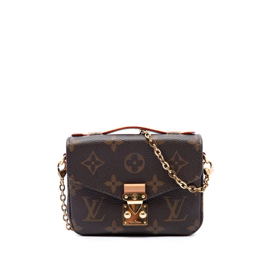 Louis Vuitton Monogram Micro Pochette Metis Brown Canvas Good - Front View