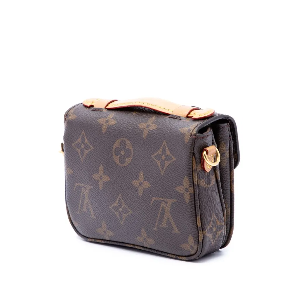 Louis Vuitton Monogram Micro Pochette Metis Brown Canvas Good - Back View