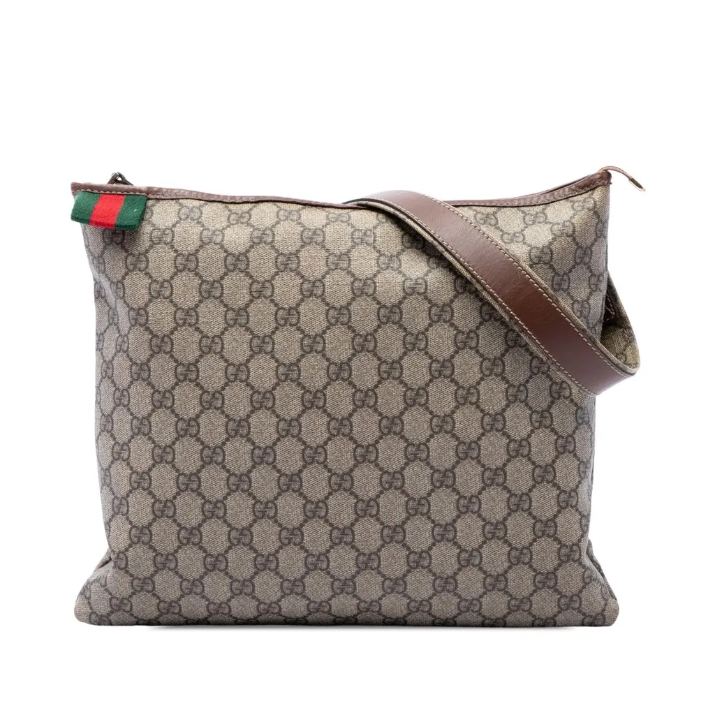 Gucci GG Supreme Web Crossbody Beige Canvas Very good - Front View