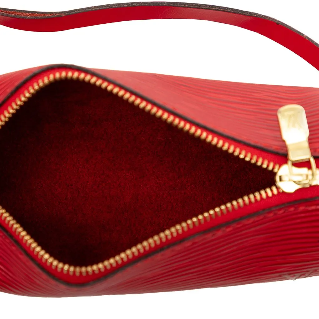 Louis Vuitton Epi Pochette Papillon Red Leather Good - Model View