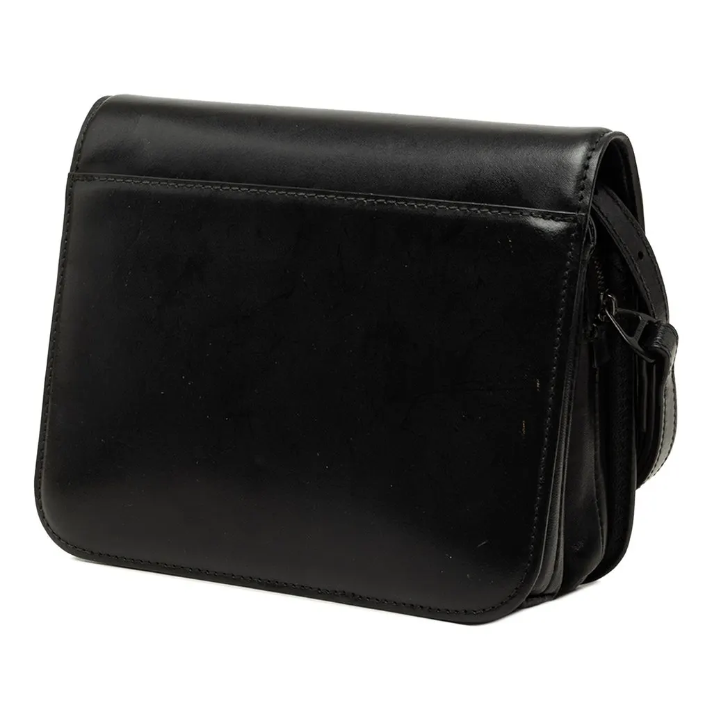Balenciaga Leather B Crossbody Black Leather Good - Back View