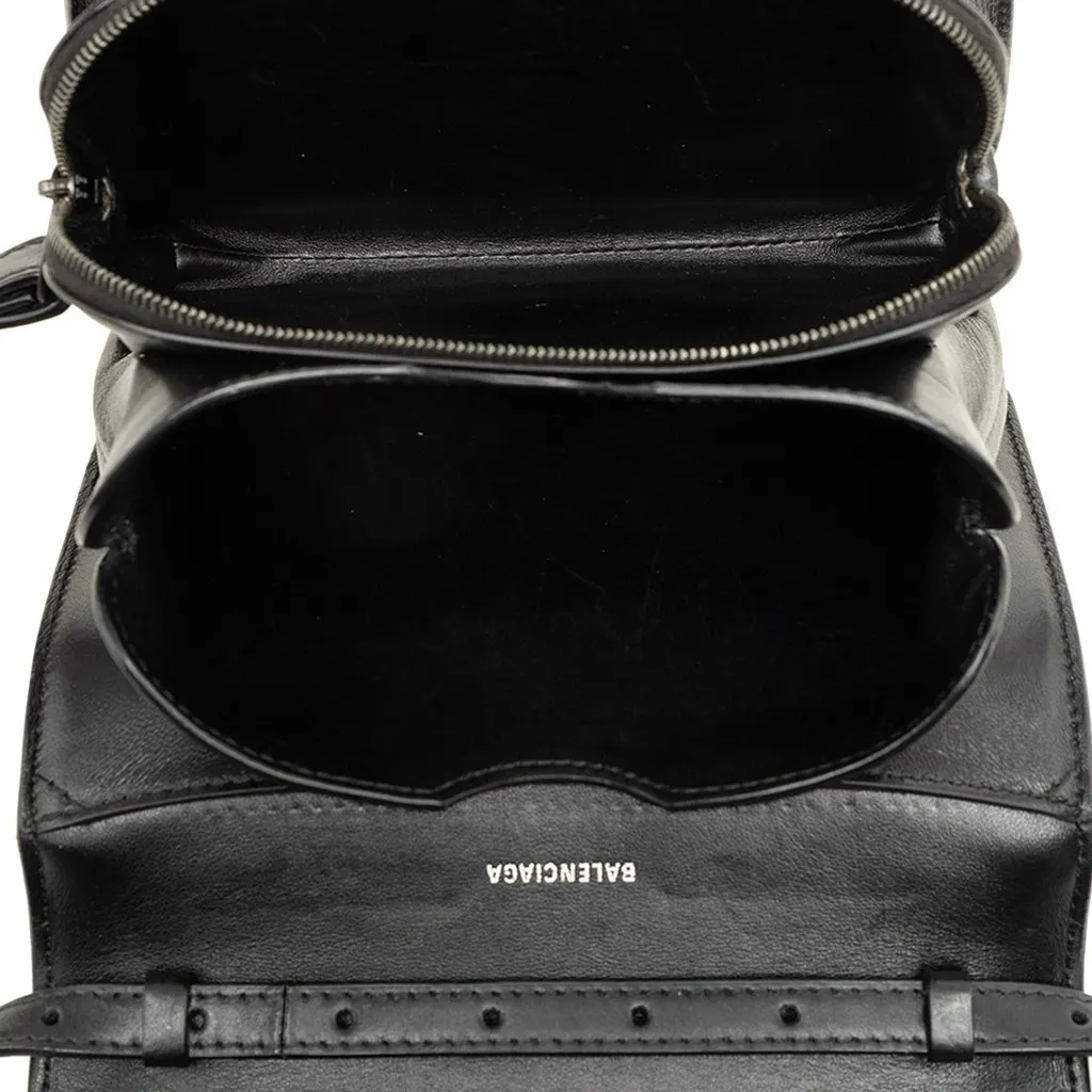 Balenciaga Leather B Crossbody Black Leather Good - Model View