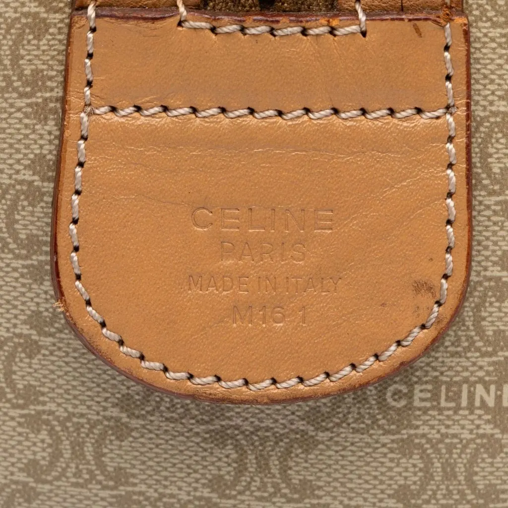 Celine Macadam Coated Canvas Boston Bag Beige Canvas Good - Box View