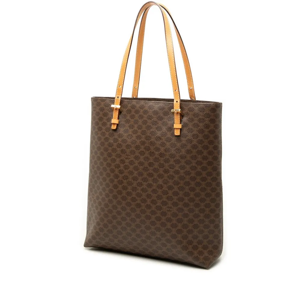 Celine Macadam Coated Canvas Tote Brown Very good - Back View