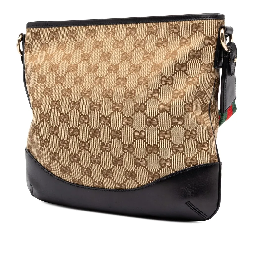 Gucci GG Canvas Web Crossbody Beige Canvas Good - Back View