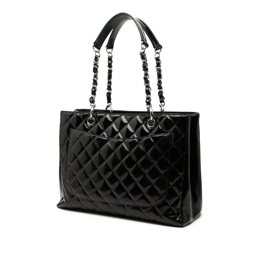 Chanel Patent Grand Shopping Tote Black Leather Very good - Back View