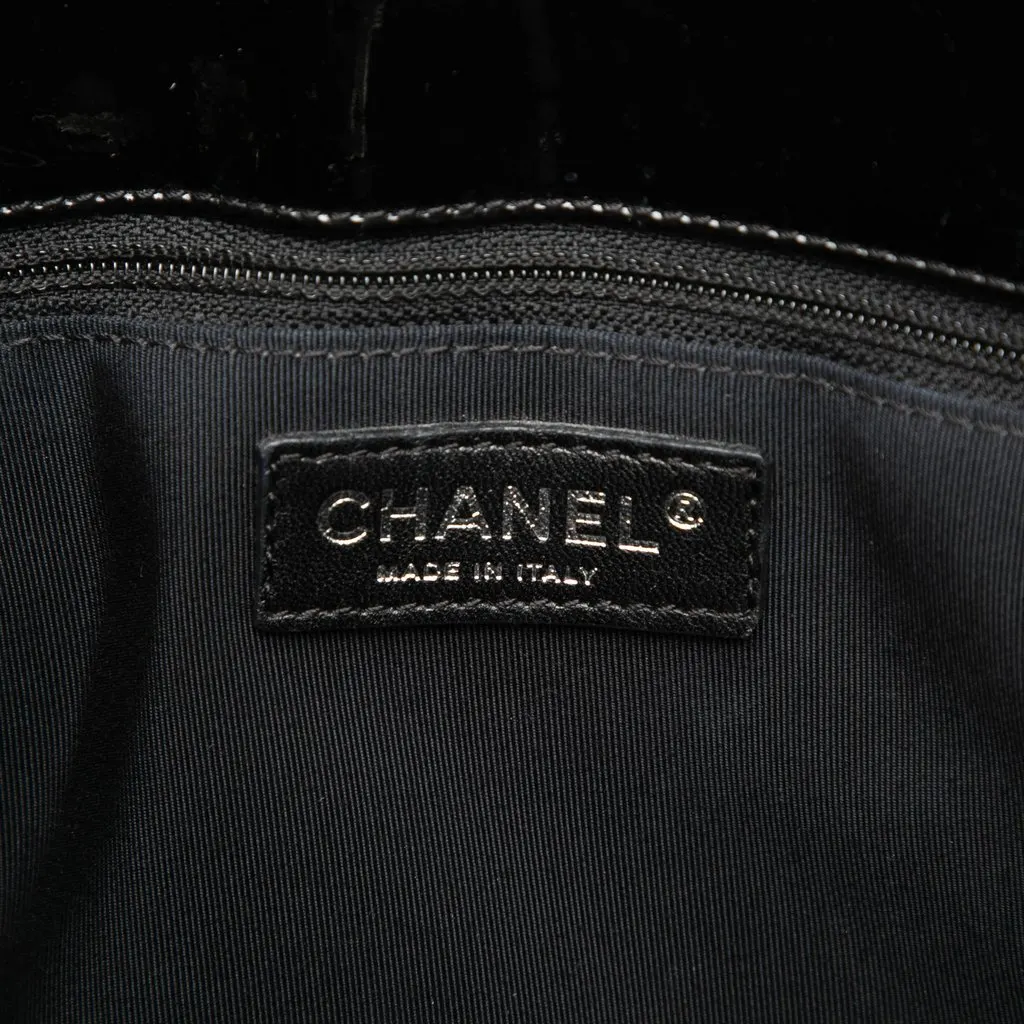 Chanel Patent Grand Shopping Tote Black Leather Very good - Box View
