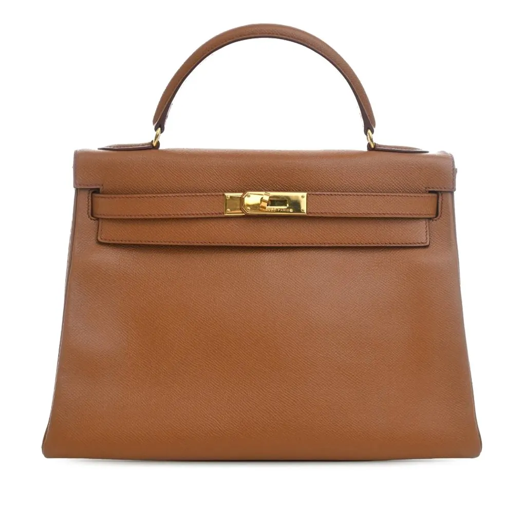 Hermès Epsom Kelly Retourne 32 Brown Leather Good - Front View