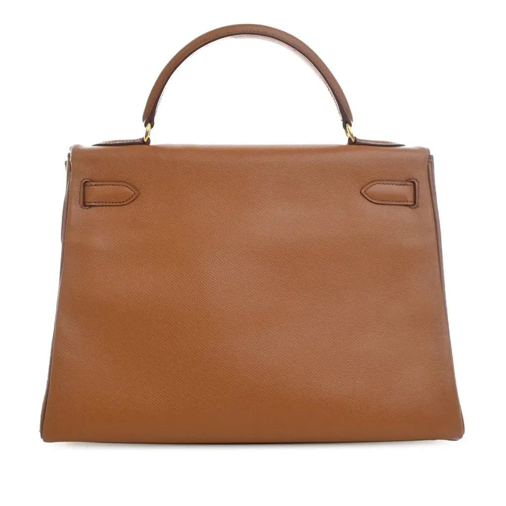 Hermès Epsom Kelly Retourne 32 Brown Leather Good - Back View
