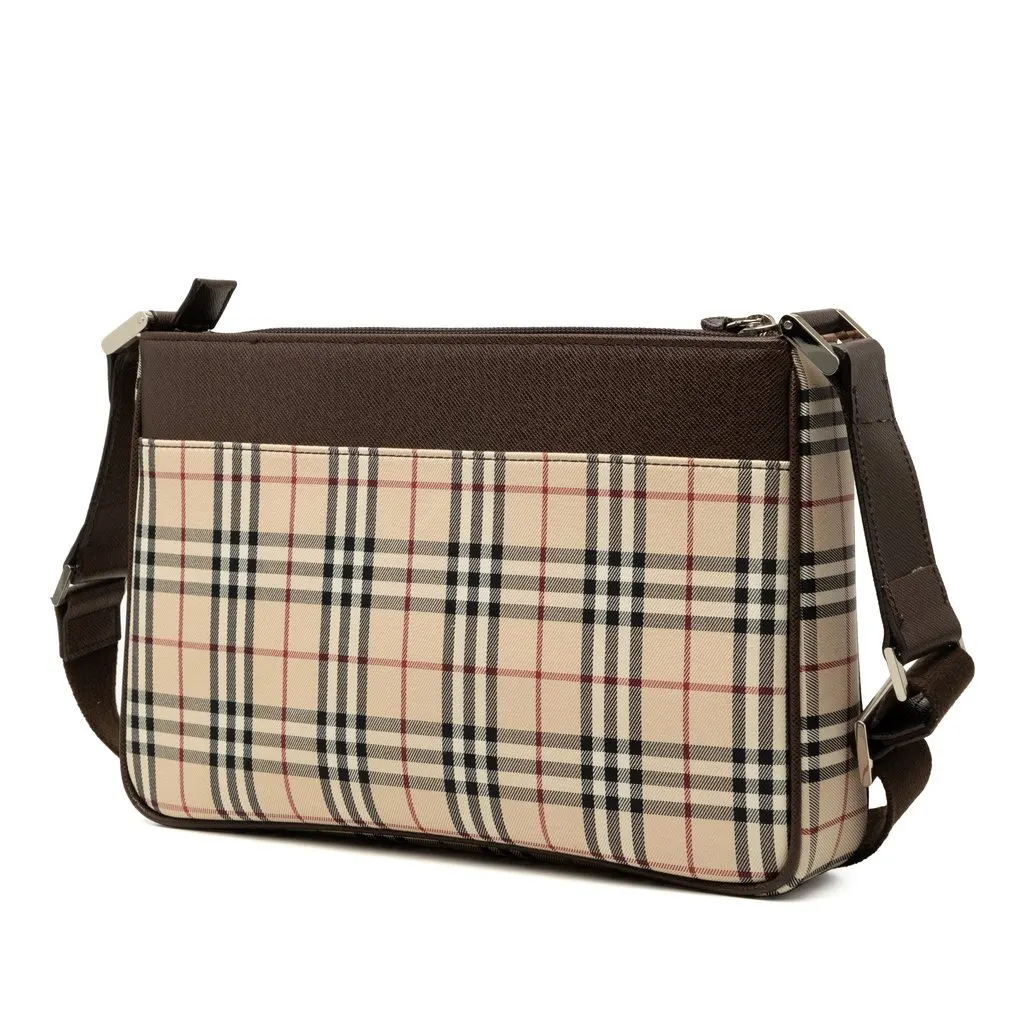 Burberry House Check Canvas Crossbody Beige Canvas Very good - Back View