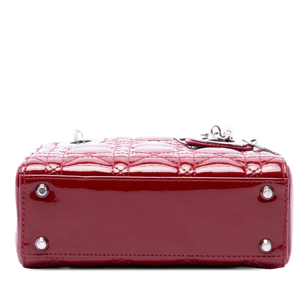 Dior Mini Patent Cannage Lady Dior Red Leather Very good - Inside View