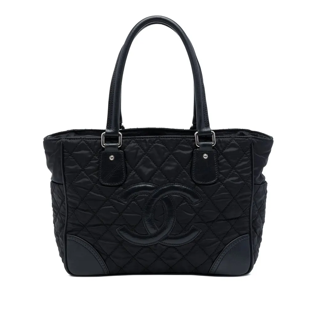 Chanel Paris New York Quilted Nylon Tote Black Polyamide Very good - Front View