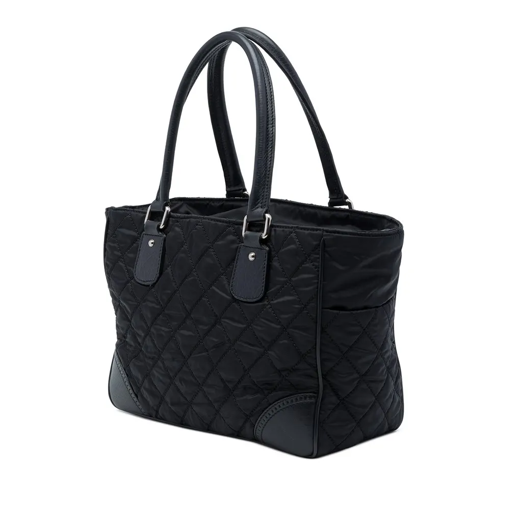 Chanel Paris New York Quilted Nylon Tote Black Polyamide Very good - Back View
