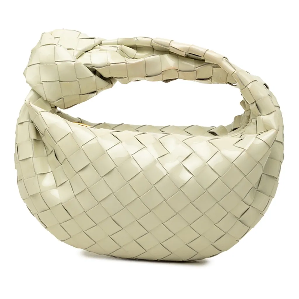 Bottega Veneta Mini Patent Intrecciato Jodie Brown Leather Very good - Front View