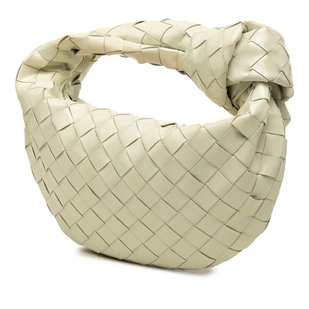 Bottega Veneta Mini Patent Intrecciato Jodie Brown Leather Very good - Back View